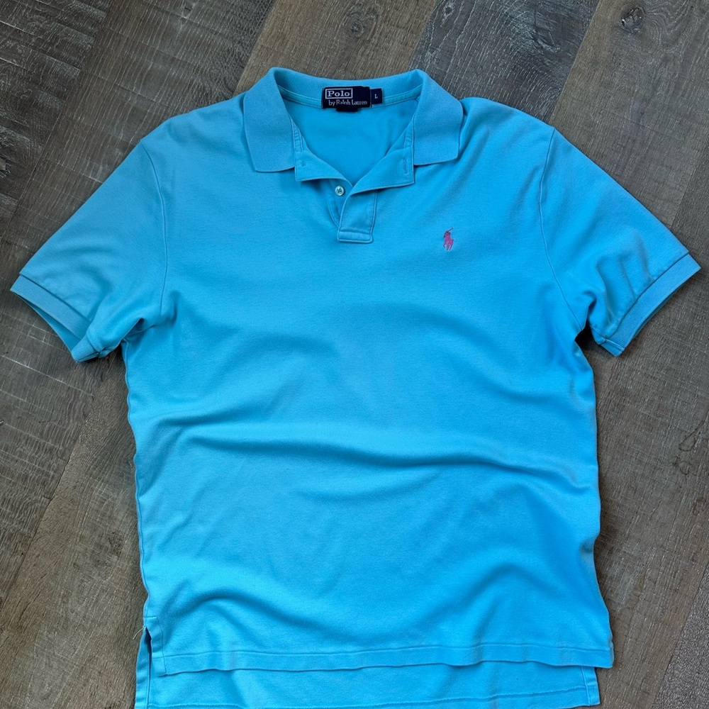 Ralph Lauren Men's Light Blue Polo Shirt